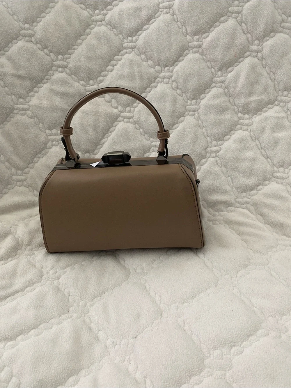 Structured Top-Handle Satchel in T